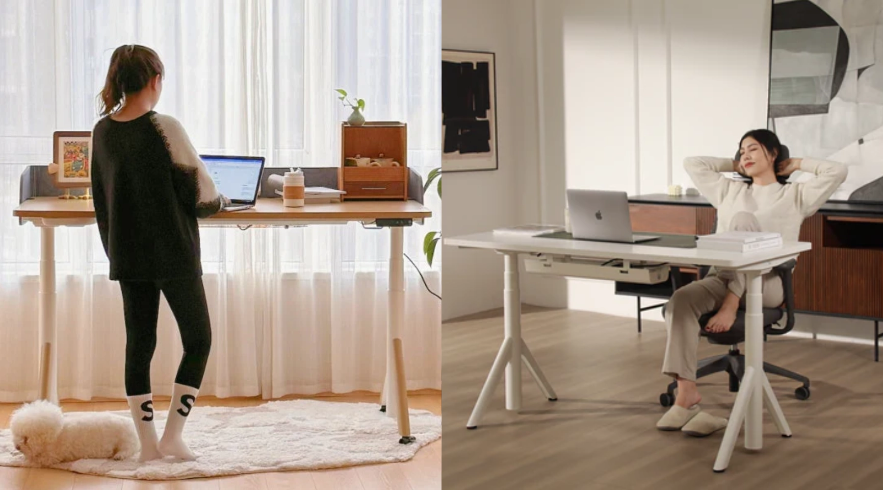 Image depicting the versatility of the adjustable desk
